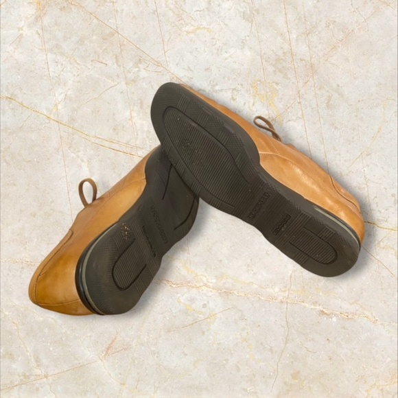 Rockport Men's Tan Leather Oxfords with Squared Toe and Lace-Up Design Size 10M - Picture 5 of 6